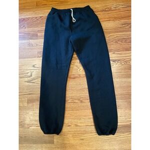 VTG Russell Athletic Mens Sweatpants Size L Black Elastic Waist Fleece Joggers